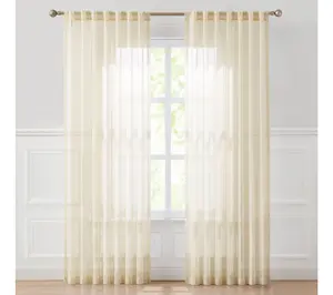Lush Decor Calia Textured Stripe Sheer Window Curtain 2 Panels