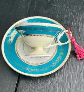 Vintage Teal Fortune cup and saucer