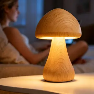 Cute Mushroom LED Night Light, USB Rechargeable Touch Control Lamp, Tap Mushroom Top Switch, 3 Color Modes ,Anti-Slip Base Soft Bedside Ambient Lamp for Bedroom Kids Adults Decor