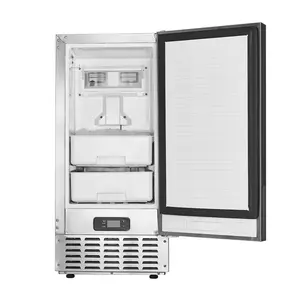 【Super Brand Day】VEVOR Undercounter Built-in Ice Maker, 66 Lbs/Day Under Counter Nugget Ice Maker Machine with Reversible Door Stainless Steel, Freestanding Ice Maker for Commercial Home Kitchen, Electric Drainage,DEALS FOR YOU