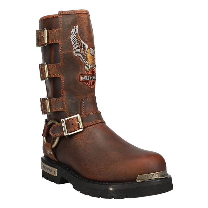 Harley-Davidson Footwear Womens Corley  Casual Boots Mid Calf Low Heel 1-2" - Brown