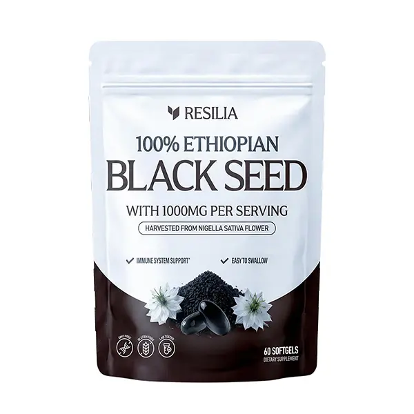 Ethiopian Black Seed Oil Softgels 1000mg, Premium Nigella Sativa Seed Oil Supplement for Immune, Digestive & Antioxidant Support, Easy-to-Swallow, 60 Softgels
