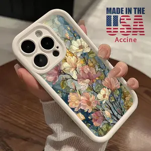 Phone Case Compatible for iPhone 16 15 14 Pro Max 13 12 11 XR XS Plus E Floral Sunlit Symphony Pattern TPU Lens Protection Durable Soft Cover Gift