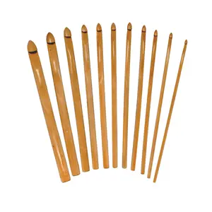 11pc Bamboo Crochet Hooks Set