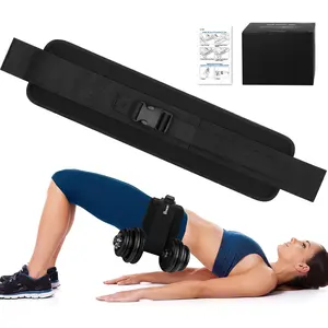 Thrust Belt, Dumbbell Belt with 6.5mm Thick Non-slip Padding for Safety &  , Booty Belt with  Load-Bearing, Easy to Use with Dumbbells, Kettlebells or Plates