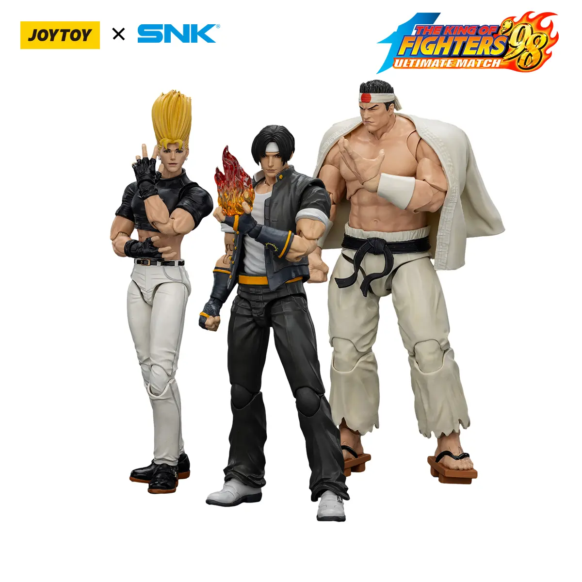 Joytoy 1/18 Articulated Action Figure Set - KOF 98UM Hero Team Anime Action Figures (Kyo Kusanagi, Goro Daimon, Benimaru Nikaido), Articulated Figures