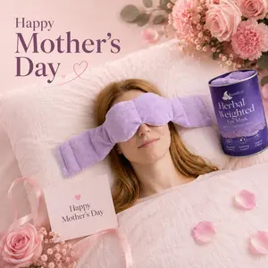 Weighted Sleep Mask - Premium Plush Herbal Sleep Mask with 0.5 lb Naturally Lavender Pack for Heat or Cold Use,Calming Eyemask for Deep Sleep ,Side-Sleeping Friendly,Contoured Full-Wrap Comfort, 100% Blackout for Rest & Travel