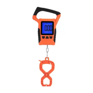 Digital Fishing Scale 110lb Capacity Water-Resistant Floating, 2.5” LCD Display, Weight Memory, lb/oz/kg Units, Portable Fishing Tool