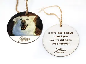 Wood Photo Pet Memorial Ornament