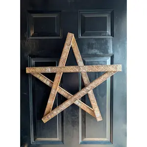 Rustic Wooden Star – Handmade Amish Christmas Decor, Wood lathe, 24 inch