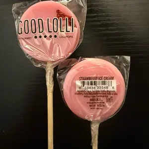 Strawberry Ice Cream  Lollipop - Gourmet All Natural Color Lollipop