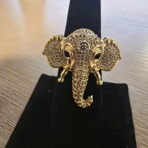 anillo de elefante oro laminado 14k