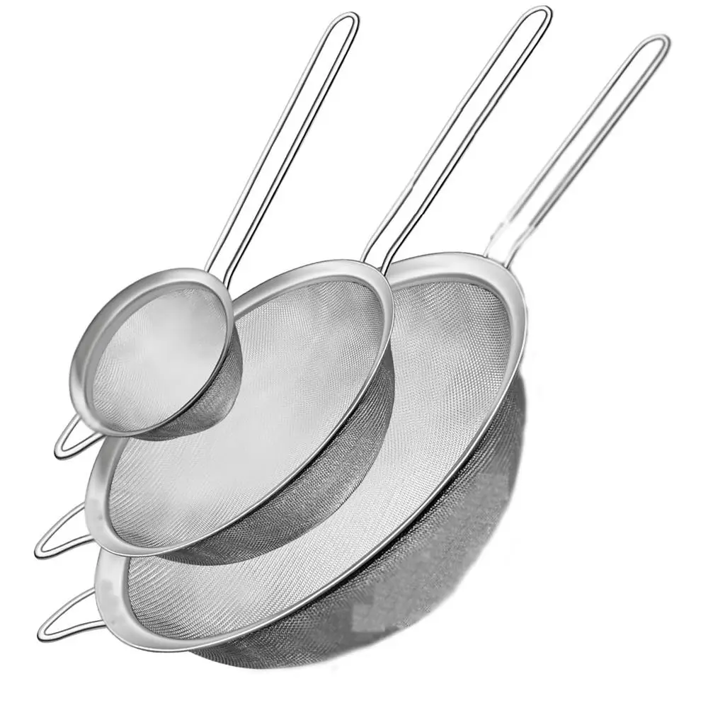 Fine Mesh Strainer, 1 Count Stainless Steel Wire Strainers For Kitchen, Multipurpose Metal Fine Sieve with Handle, Perfect For Food, Rice, Quinoa, Sum