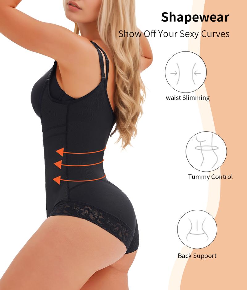 Women's Fajas Colombianas Shapewear For Women Postpartum Tummy Control Bodysuit Full Body Shaper For Women Body Butt Lifter Panties Zipper Straps Thong Bodysuit