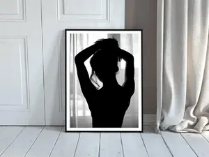 Woman in the Window Print, Black and White, Fashion Wall Art, Feminist Poster
