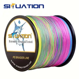 SIIUATION 300M-328yds tough and durable PE braided thread, brightly colored 4-strand thread, anti entanglement design, easy throwing, suitable for seawater and freshwater fishing, streamlined spool design, Fishing tackle
