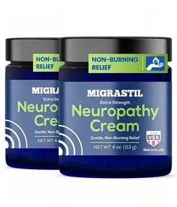 Basic Vigor Migrastil Neuropathy Relief Cream Extra Strength for Feet, Legs, and Hands.Made in The USA.Vegan and Cruelty-Free, Non-Greasy, Gentle, Non-Burning with Cooling Effect (4 oz.)