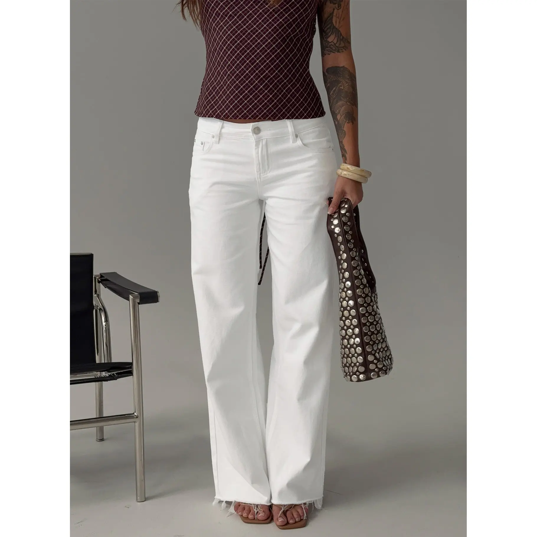 Sabryna Low Rise Straight Leg Jeans White Sabryna Low Rise Straight Leg Jeans White