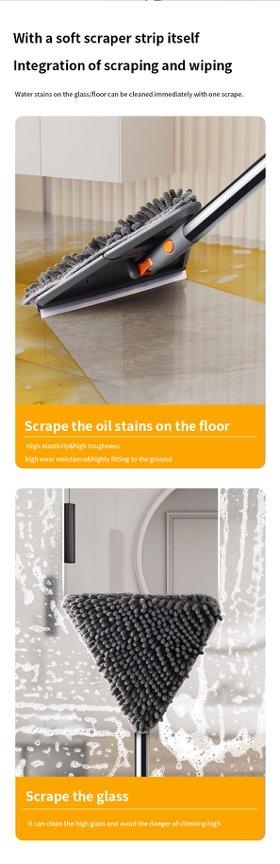 Wall Mop Cleaner with Long Handle, Wall Cleaning Mop with Extension Pole, 29 to 90 Inches, 360-Degree Foldable and Rotating Frame Cleaning Tool with 6 Replacement Pads, for Painted Walls, Windows, Floors, Ceilings