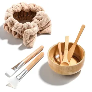 New Facial Mask Bowl Set, New DIY 6Pack DIY Clay Mask Mixing Kit (Brown)