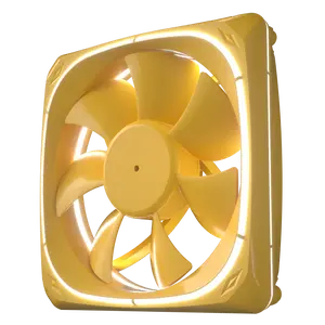 Vetroo DF120 RGB LED Case Fan - 120mm High Airflow Cooling Fan with Vibrant Yellow Frame, Ideal for PC Cases/CPU Coolers/Radiators