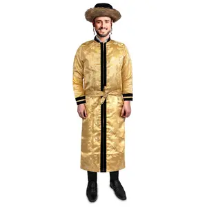 Jewish Grand Rabbi Robe For Adults | Traditional Purim Bekitcha Robe with Belt – Long Coat For Men - Role Play, Halloween & Party Outfit