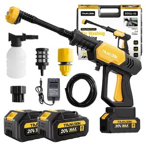 Cordless Pressure Washer 20V Max, Portable Power Washer, Handheld Car Washer Gun, High Pressure Cleaner with Foam Cannon, Adjustable Spray Nozzle, Rechargeable Jet Washer for Car, Bike, Fence, Deck, Patio, Garden, Yard Cleaning