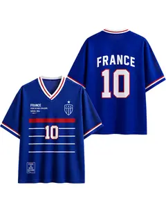 France #10 Soccer Retro European Football Mesh Jersey