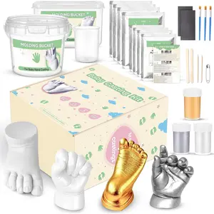 Hand and Foot Casting Kit (4 Pack),  Moulding  Set, Multiple Accessories,  Casting Kit for  0-9 Months Old,  Shower,  Mom , Mother's Day Gifts