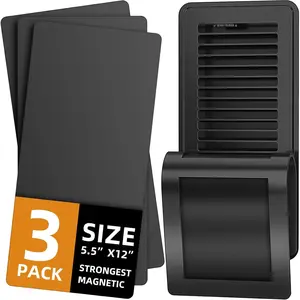 Magnetic Vent Covers (3-Pack) for Complete Sealing, 5.5" X 12" for Home Floor, Wall, and Ceiling Vents – Upgraded Thickness for RV, HVAC, and AC Vents, Energy Savings, Floor Vent Not Included