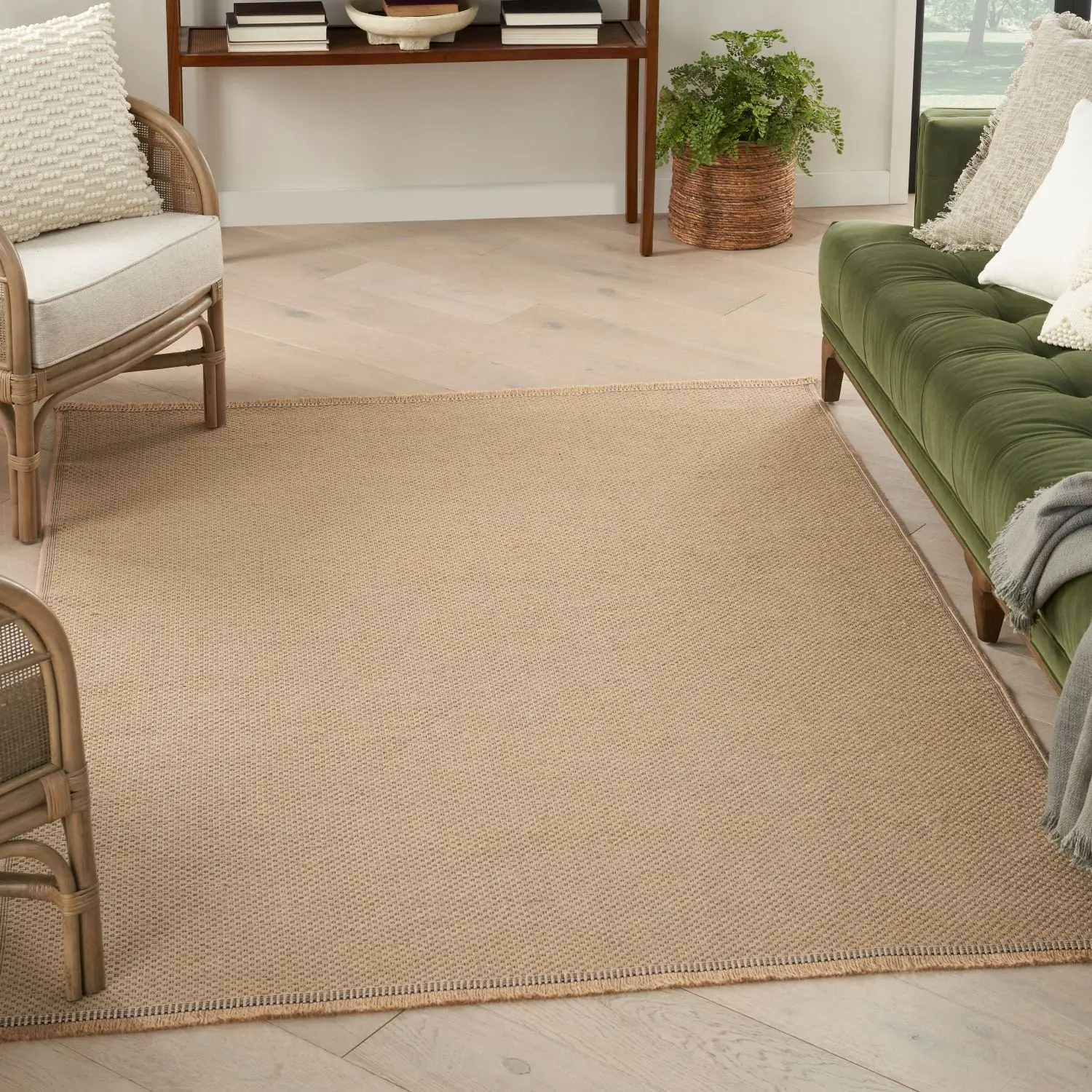 Nourison Washable Jute Modern Farmhouse Indoor Non-Slip Flatweave Fringed Rug Nourison Washable Jute Modern Farmhouse Indoor Non-Slip Flatweave Fringed Rug