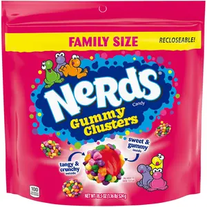 NERDS Gummy Clusters Sweet Candies - Crunchy, Chewy, Yummy Rainbow Snack, 18.5 oz