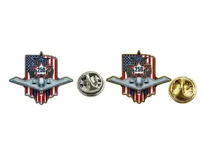 America 250th Anniversary B-2 Stealth Bomber Enamel Pin - 1776-2026 Patriotic Aviation Design - Gold & Silver