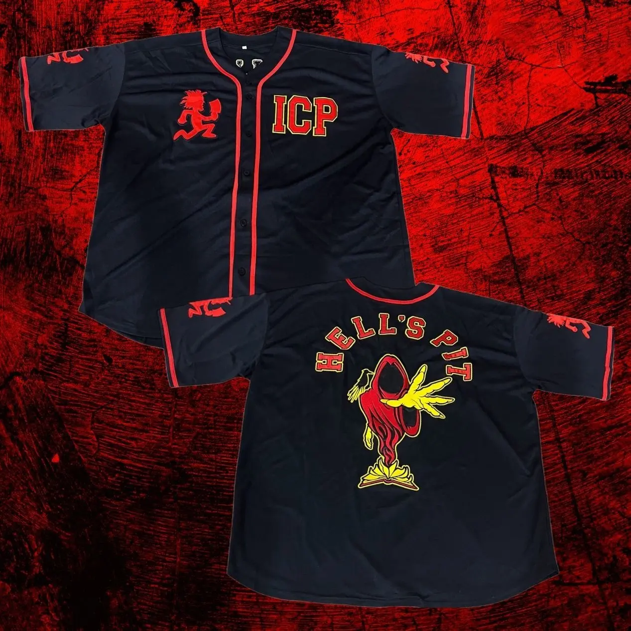 Hell's Pit Black Baseball Jersey ICP Juggalo Jersey