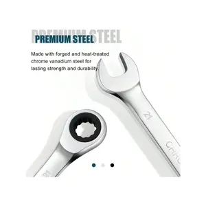 SORAKO 21mm Ratcheting Combination Wrench, Chrome Vanadium Steel Gear Wrench, Industrial Grade Cr-V Steel Gear Spanner, Household Garage Tools(Metric)