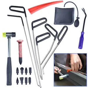 Car pry bar repair tool set, car dent repair hook rod, DIY garage tool set with sliding hammer, suitable for removing car body dents and hail damage, easy to achieve car repair tool set, Car Dent Remover