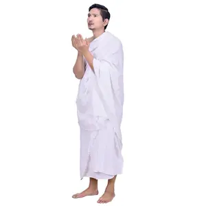 Modefa Men's 100% Cotton Ihram Set of 2 Towels for Hajj and Umrah - 1500 grams