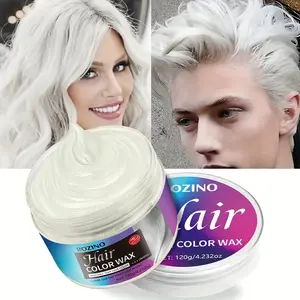 Rozino Washable White Hair Color Wax - Easy Styling Instant Cool Hair Transformation Quick Coloring & Styling 120g reusable  extensions men beard growth