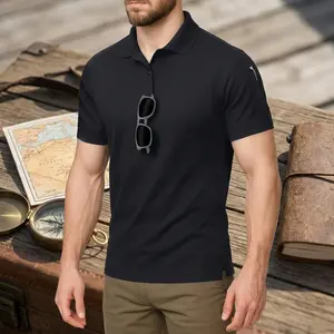Men's Performance Polo Shirt with UPF 50+ Sun Protection - Quick Dry Tactical Pique Jersey Short Sleeve Golf Shirt for Sports Outdoor Activities Comfortable Breathable Moisture Wicking Fabric Perfect for Summer Casual Wear