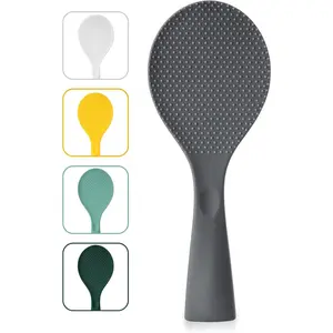 Standing Rice Spatula with Non-Stick Paddle, Heat Resistant Rice Cooker Spoon, Serving Spoon - Space Gray
