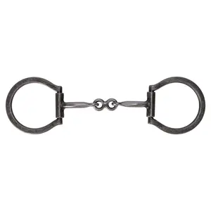 Schneiders Offset D-Ring Dog Bone Stainless Steel Copper Inlay Snaffle Bit