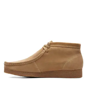 Men's Clarks Shacre Lace-Up Boot - Dark Sand Suede, Rubber Sole Walking Shoes for Men's Footwear Collection