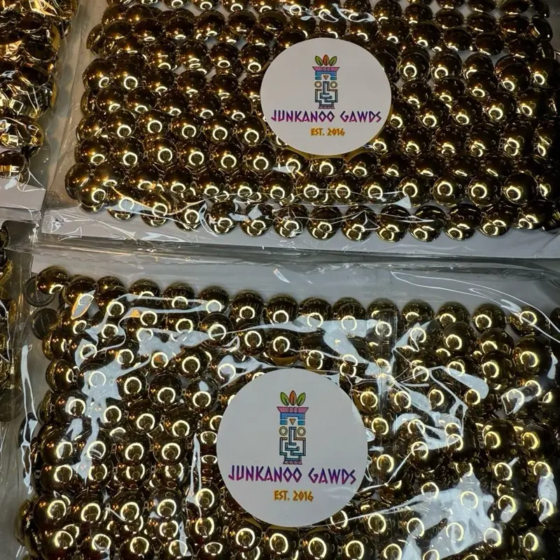 Junkanoo Gawds Gold Flat Beads 12mm - Beads for Your Projects