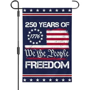 We The People 1776-2026 Flag Memorial Day Patriotic 250th Birthday 250 Years United States Indoor Garden Decoration (250 YEARS)