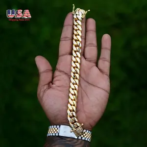 18K Gold Vacuum Plated Stainless Steel Chain & Copper Deployant Clasp Miami Cuban Link Chain Italy Mexico & Micro Inspired Unisex Hip Hop 12mm Bracelet for Men & Women Jewelry,Daily Wear,Casual Fashion,Gift Idea,Chicano Style,Weighty Feel,S