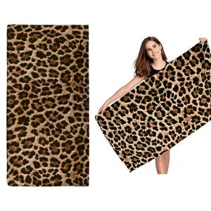 Cheetah Print Beach Towel, Leopard Towel , Quick Dry, Sand Free Microfiber, Backup Use for Pool, Bath, Yoga, Swim, Shower
