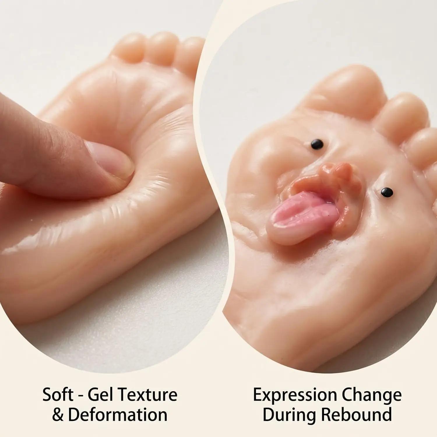 Weird Tongue Foot Squishy Stress Relief Toy - Soft, High-Elasticity Stretch Squeeze Fidget Toy, Prank Party Novelty Gift, Desktop Decor for Teens & Adults, Adults/Teens