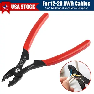 7" 4-in-1 Wire Tool | Multi-Function Cutter Crimper Stripper Gripper | Heavy Duty Wire Stripping Tool for 12-20 AWG Insulated Wires | Automotive Electrical Repair Kit
