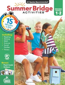 Summer Bridge Activities 1st Grade Workbooks to 2nd Grade Workbooks, Math, Reading Comprehension, Writing, Science Summer Learning Activities, 2nd Grade Workbooks All Subjects With Flash Cards Paperback – Color, January 25, 2015
