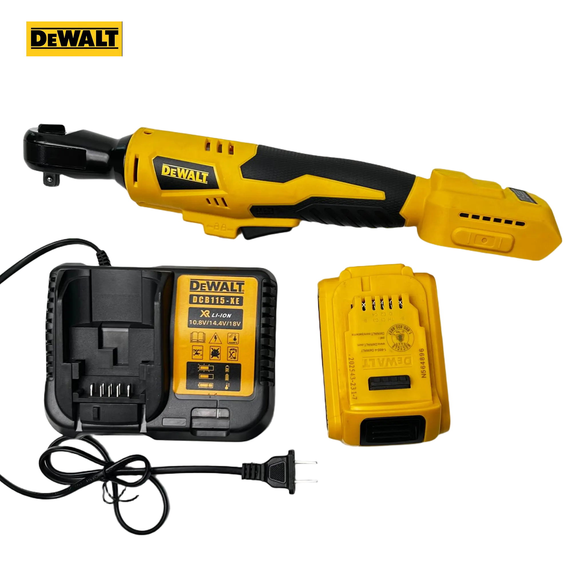 DEWALT 512 1/2 Inch Cordless Ratchet Wrench with Ergonomic Handle and Built-In LED Light, Suitable for Automotive Repair, Engine Maintenance, and Tight Space Fastening Tasks.